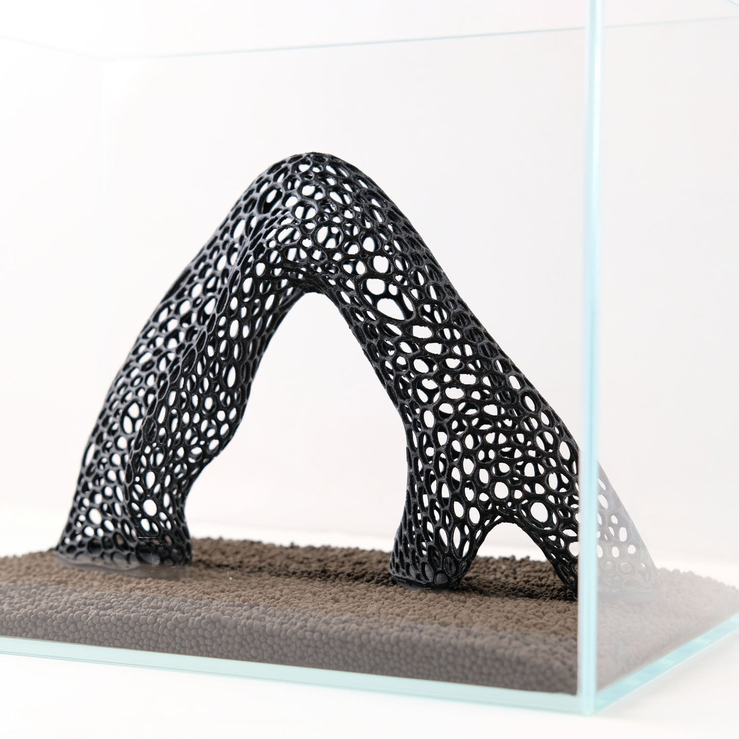 Small Geometric Aquarium Driftwood Arch / 3D Printed 10" Nano Aquarium Decor
