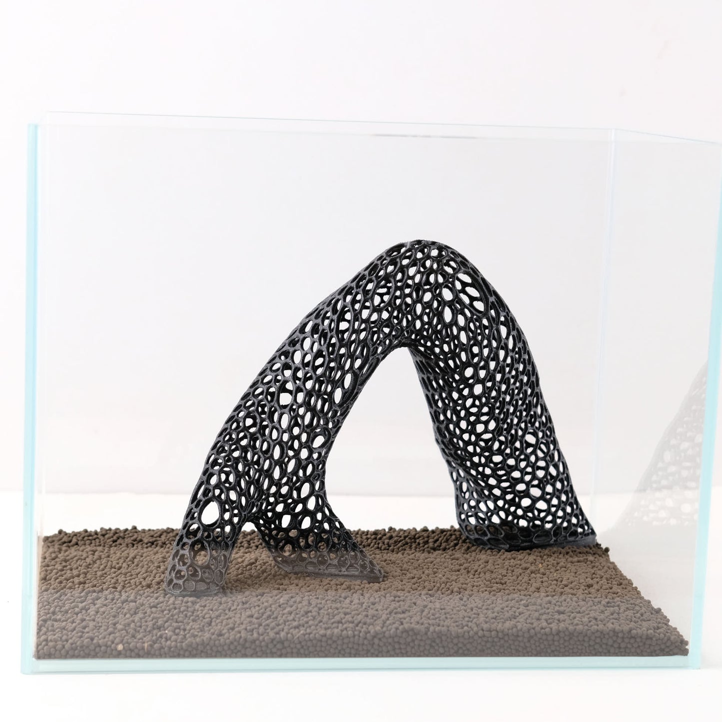 Small Geometric Aquarium Driftwood Arch / 3D Printed 10" Nano Aquarium Decor