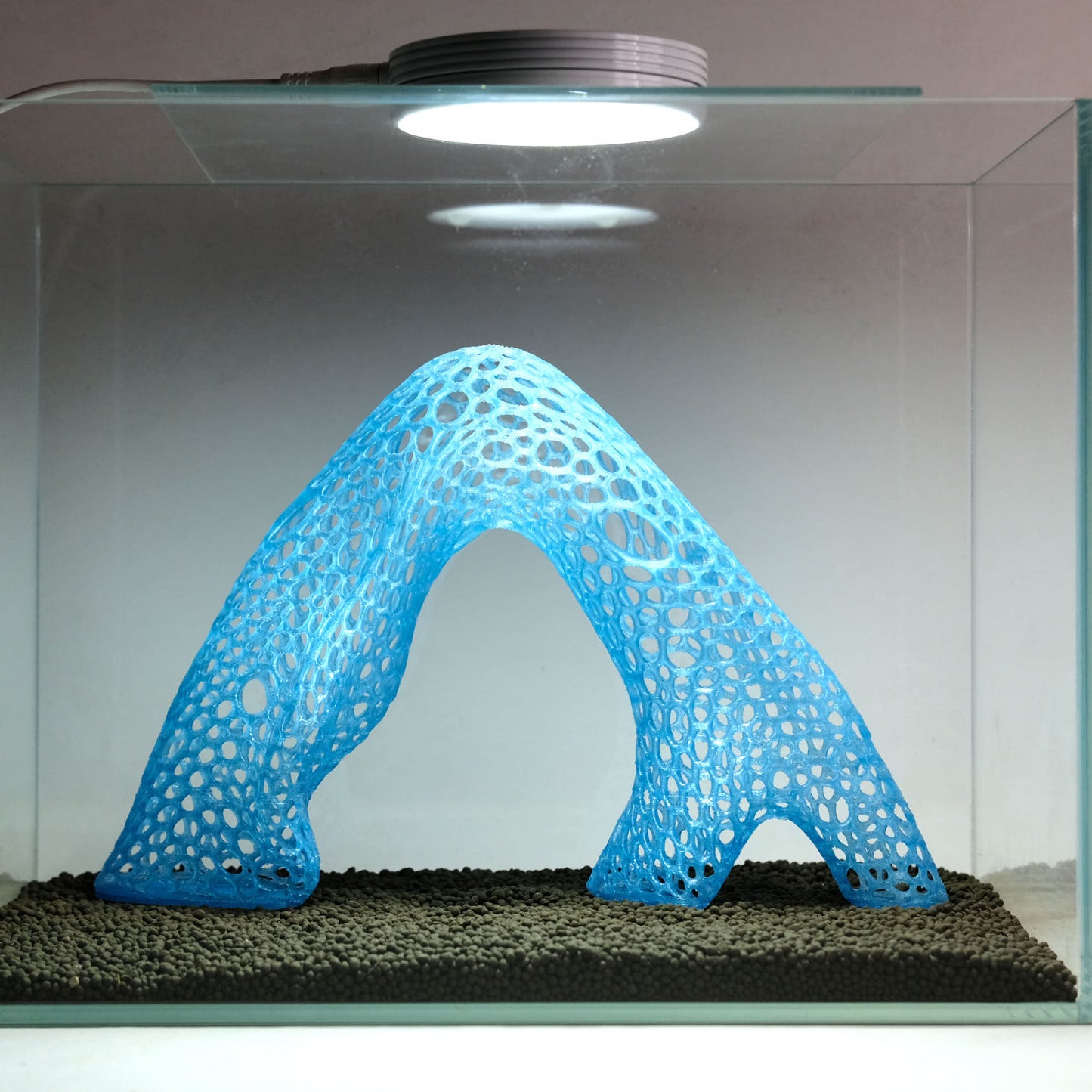Small Geometric Aquarium Driftwood Arch / 3D Printed 10" Nano Aquarium Decor