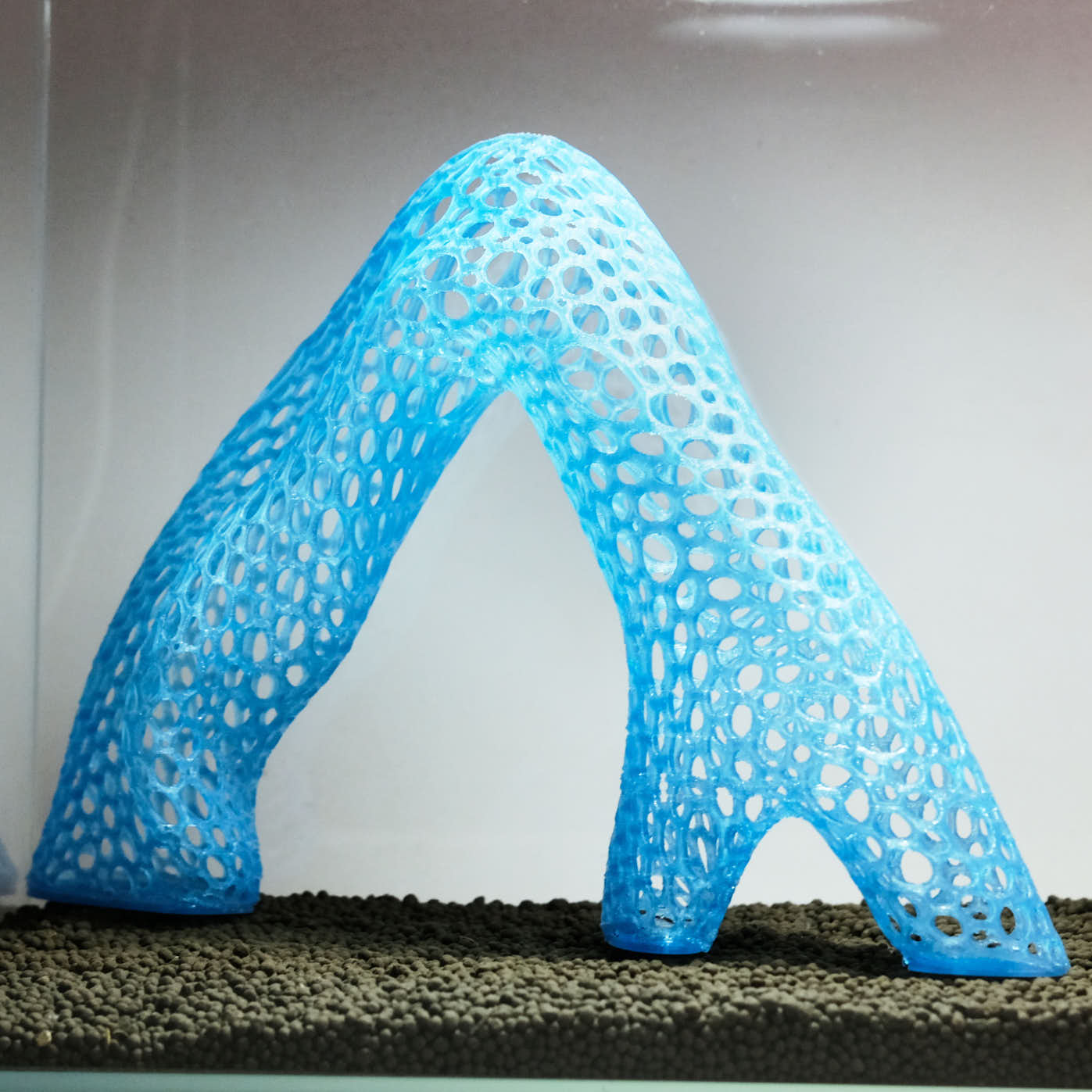 Small Geometric Aquarium Driftwood Arch / 3D Printed 10" Nano Aquarium Decor