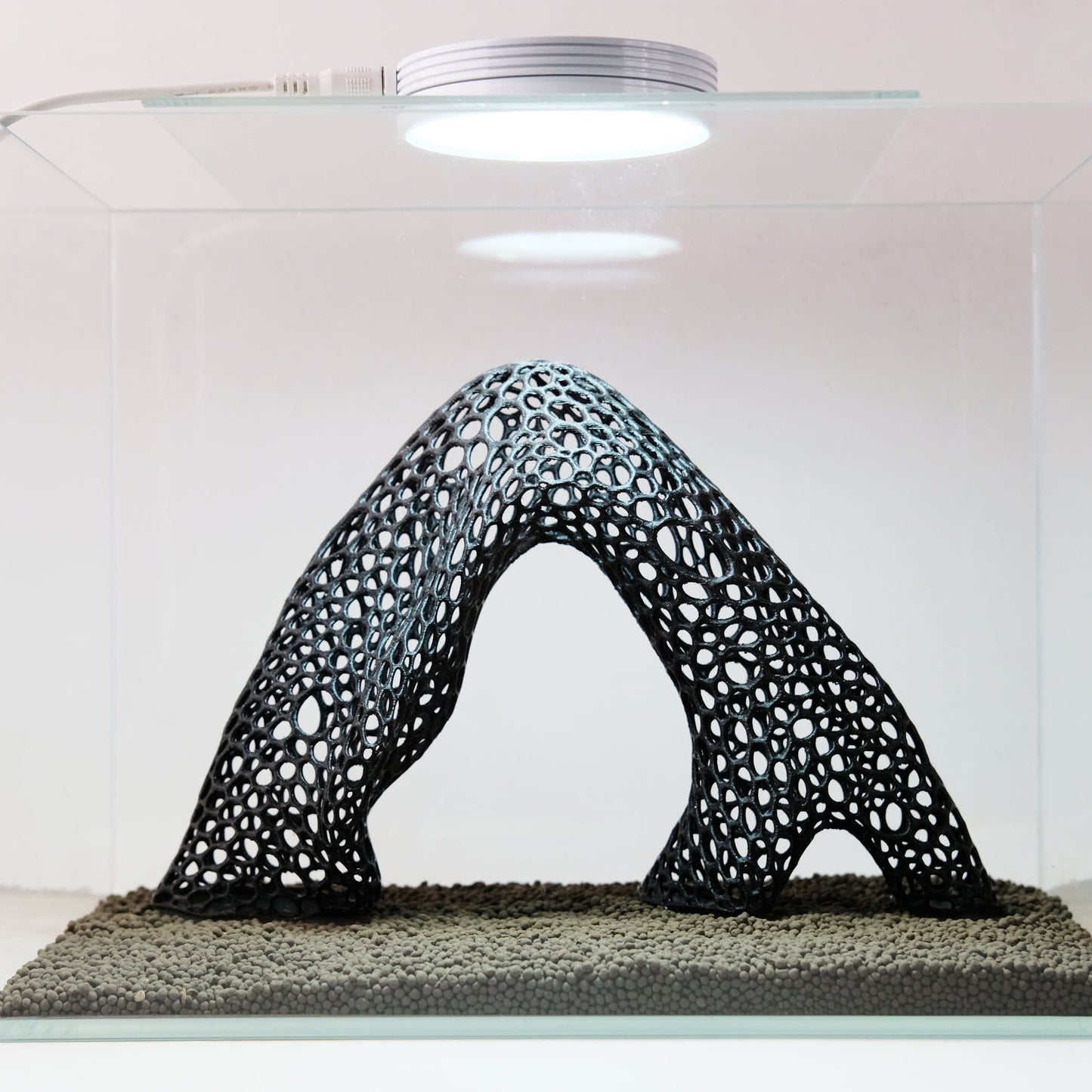 Small Geometric Aquarium Driftwood Arch / 3D Printed 10" Nano Aquarium Decor