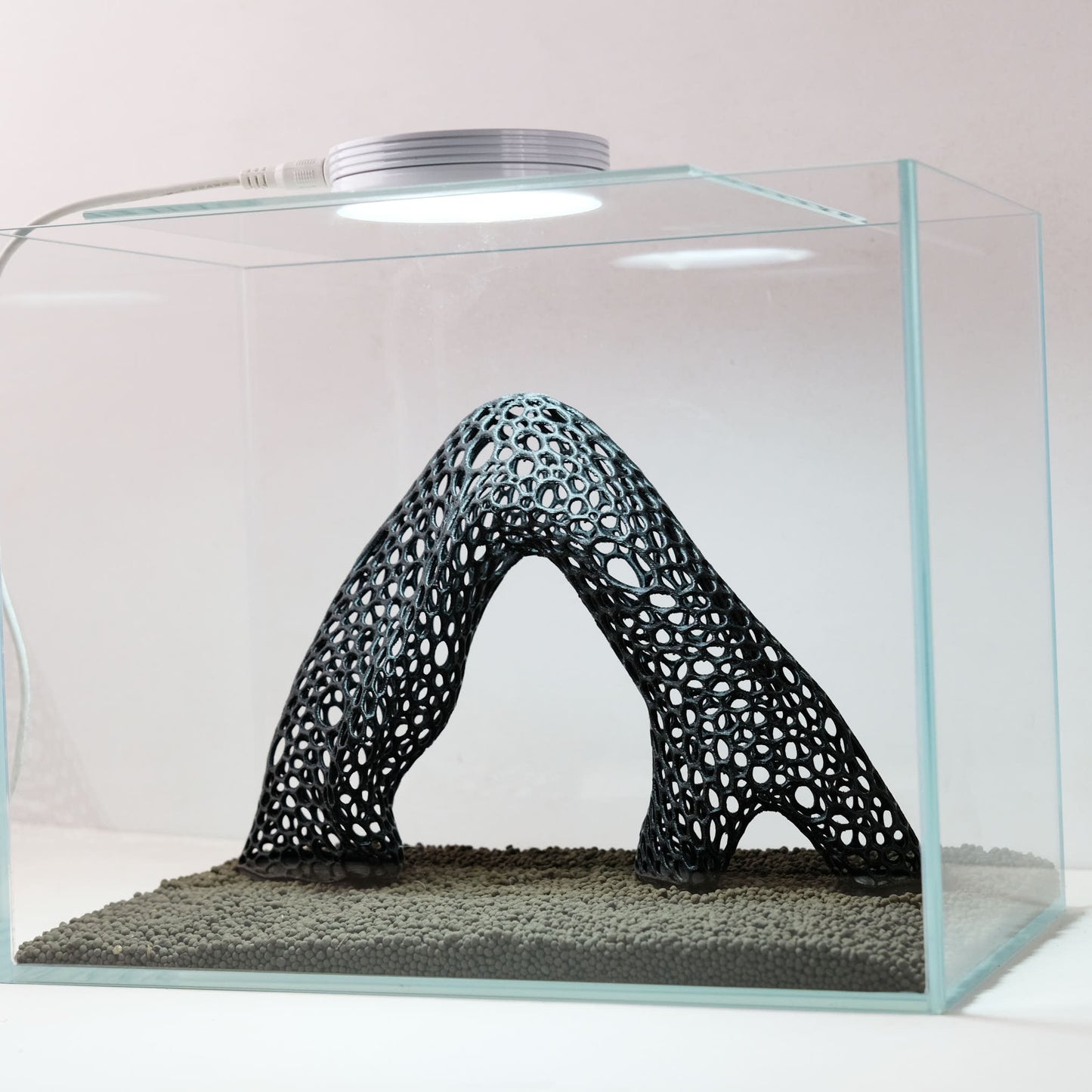 Small Geometric Aquarium Driftwood Arch / 3D Printed 10" Nano Aquarium Decor