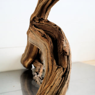 Manzanita Driftwood 28.5" individually photographed showing curved textured grain and natural weathered form manzanita for pets