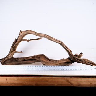 Manzanita Driftwood 44" natural curved wood piece measuring approximately 44 inches with unique texture and shape.