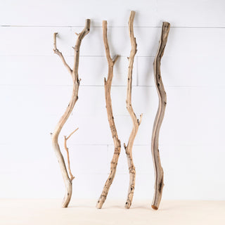 33.5"-35.5" Manzanita Driftwood Sticks (Set of 4), Aquarium Wood Pieces, Island Aquascape Decor, Weathered Manzanita Chunks, Craft Driftwood