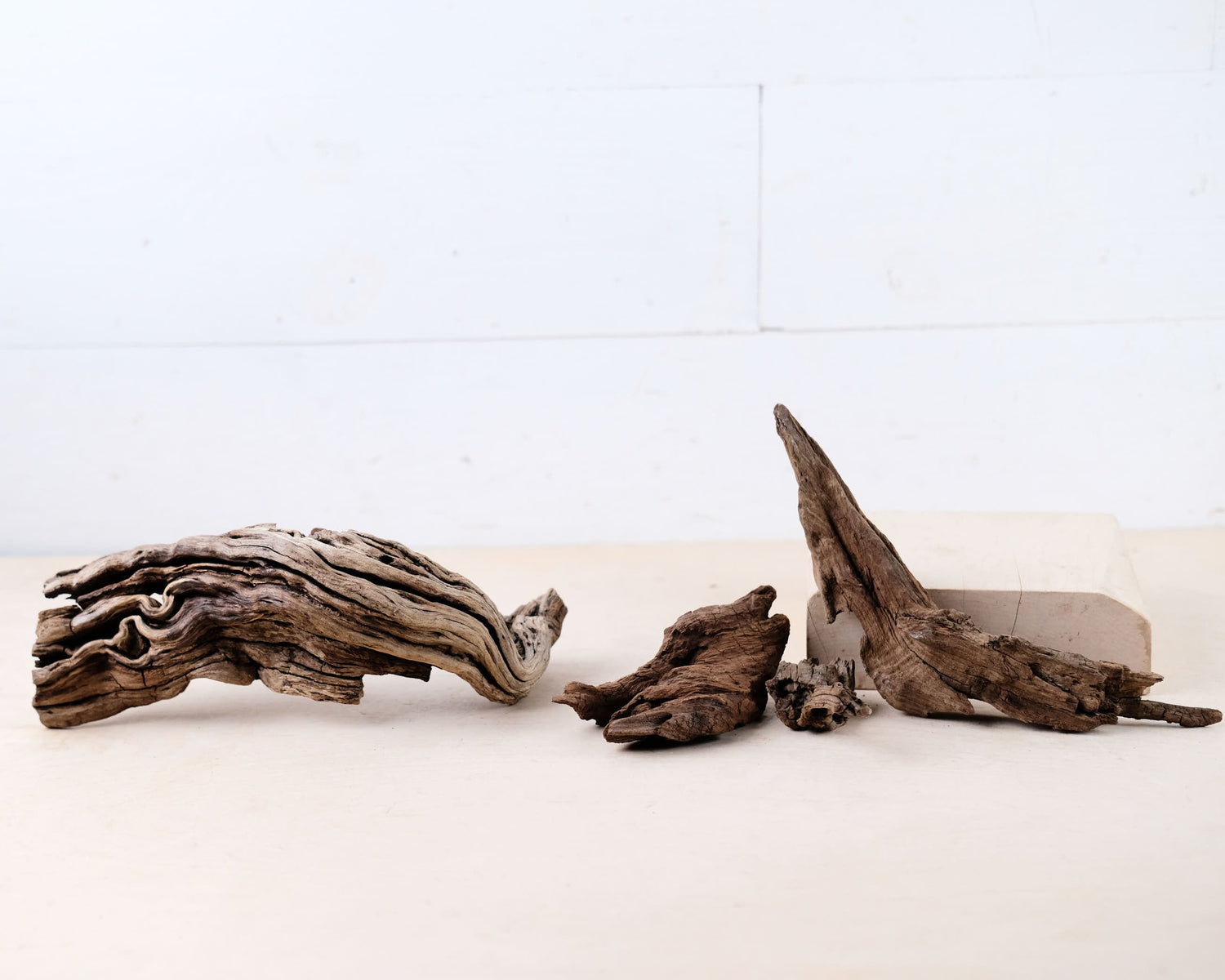 Manzanita 3-9" Driftwood Pieces (Set of 4), Nano Aquarium Wood, Rugged Aquascape Decor, Weathered Manzanita Chunks, Craft Driftwood