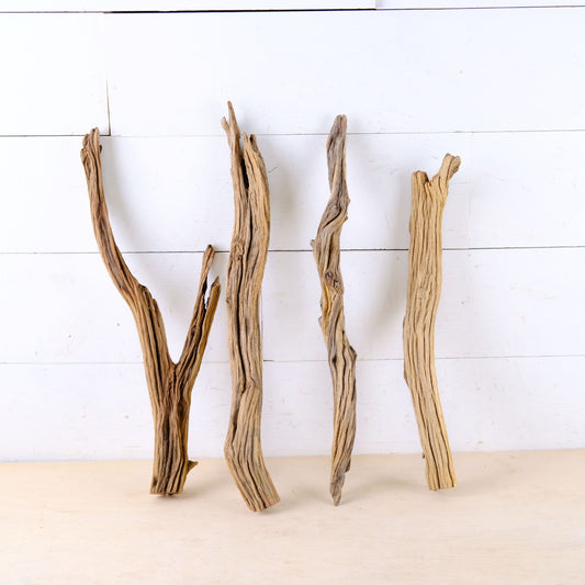 15-18 Manzanita Driftwood Sticks (Set of 4), Aquarium Wood Pieces, Island Aquascape Decor, Weathered Manzanita Chunks, Craft Driftwood