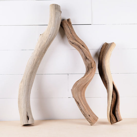 Manzanita 17-26" Driftwood (Set of 3), Terrarium Branches, Reptile Vivarium Wood, Sturdy Craft Sticks, Boa Climb