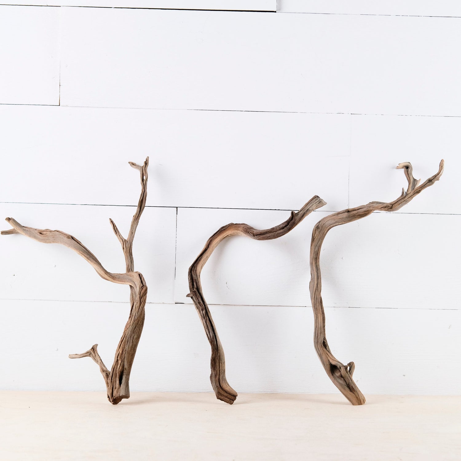 Manzanita 11-14" Driftwood Branches (Set of 3), Real Aquarium Wood, Twisted Aquascape Decor, Fish Tank Centerpiece